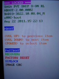 Phone in bootloader mode